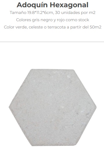 Adoquin hexagonal precio