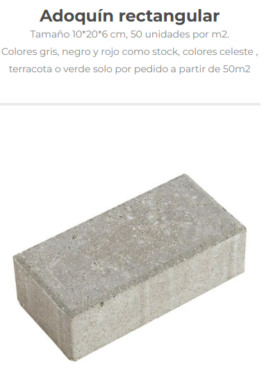 adoquin de cemento rectangular